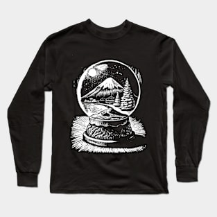 Mount Fuji in a snow globe Long Sleeve T-Shirt